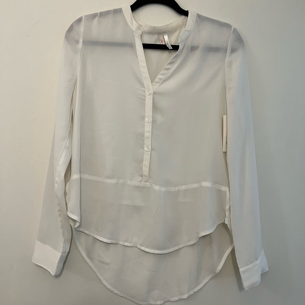 Nordstrom sheer white button up